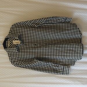 Barena Black White Gingham Flannel Women's Shirt, XS, Cotton Italian NWT